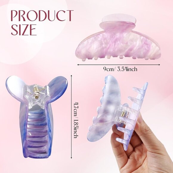 Acrylic Hair Claw Clips 8 Pack Large Non-slip Strong Hold for Thick Hair main image 5
